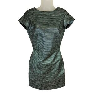 Three Of Something Mini Dress Small Metallic Teal Blue Open Back Sexy REVOLVE